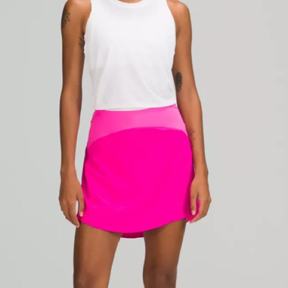 💕LULULEMON ESSENTIAL HR SKIRT/SKORT LONG-POW PINK - Picture 8 of 13